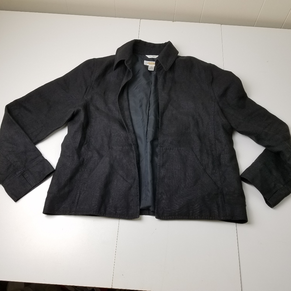 Black Talbots Irish Linen  Jacket  Sz 6